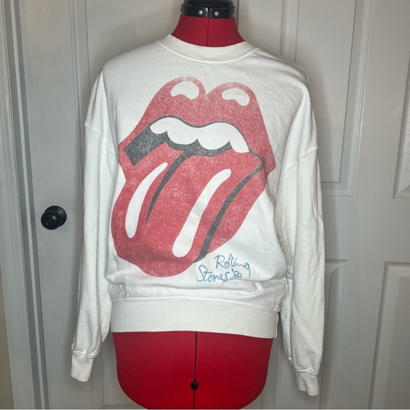 Daydreamer Tops - Daydreamer Rolling Stones USA Tour 89 Crewneck Sweatshirt White Women XS